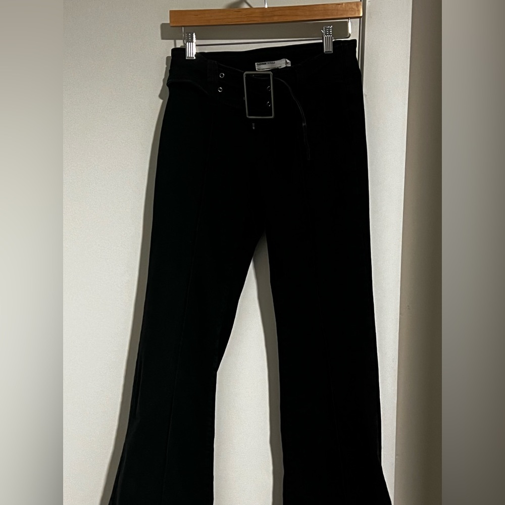 Black Y2K garage pants with Belt Buckle